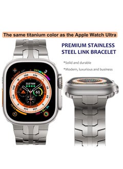 Watch Titanium Folding Buckle Band for Apple Watch Ultra and Ultra 2 for Men and Women 49mm Series 9/8 - Star light, Size 49mm  - Image 2