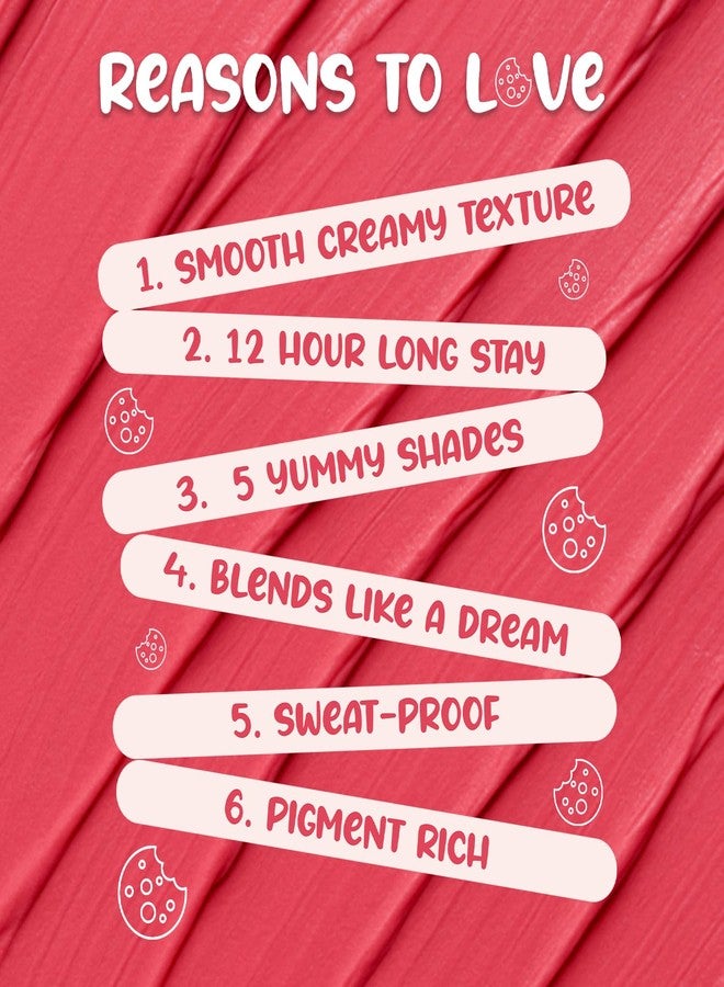 Glam 21 Glam21 Cookie Crush Cream Blusher | Matte Finish | Lightweight & Long Lasting | Highly Pigmented & Easily Blendable | With Goji Berry & Mango Seed Extracts | All Skin Type | 5gm (Peachy Swirl) - Image 3