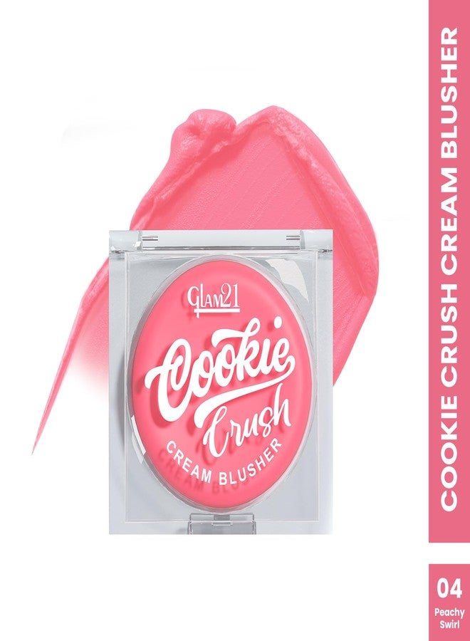 Glam 21 Glam21 Cookie Crush Cream Blusher | Matte Finish | Lightweight & Long Lasting | Highly Pigmented & Easily Blendable | With Goji Berry & Mango Seed Extracts | All Skin Type | 5gm (Peachy Swirl) - Image 2