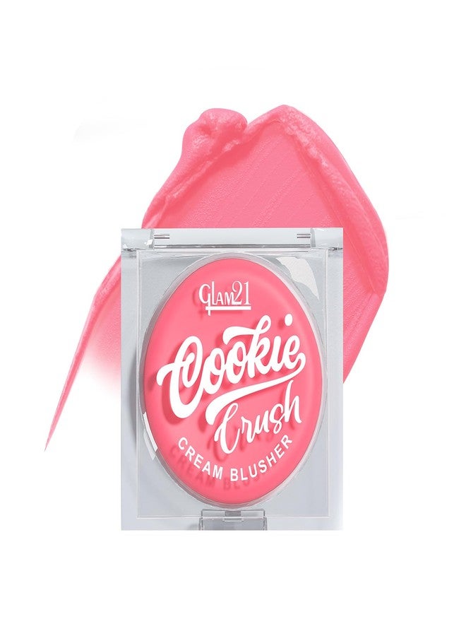 Glam 21 Glam21 Cookie Crush Cream Blusher | Matte Finish | Lightweight & Long Lasting | Highly Pigmented & Easily Blendable | With Goji Berry & Mango Seed Extracts | All Skin Type | 5gm (Peachy Swirl) - Image 1