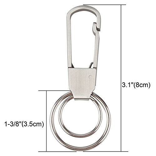 Wisdompro 2 Pcs Stainless Steel Key Chain, Heavy Duty Keychain Clip with Belt Hook - Image 4