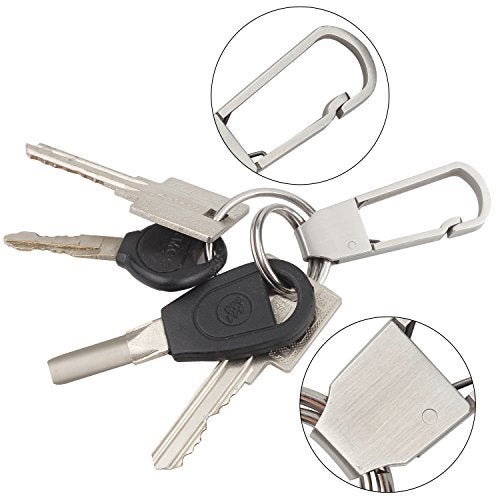 Wisdompro 2 Pcs Stainless Steel Key Chain, Heavy Duty Keychain Clip with Belt Hook - Image 2