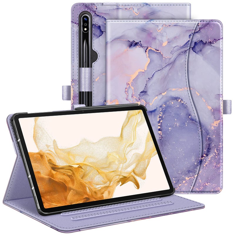 Fintie Case for Samsung Galaxy Tab S10+/ S9+/ S8+/ S7 FE/ S7+ 12.4 Inch, Multi-Angle Viewing Protective Cover with Pocket, Auto Sleep/Wake, Lilac Purple - Image 1