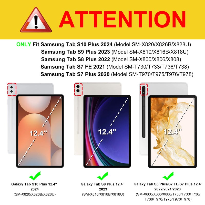 Fintie Case for Samsung Galaxy Tab S10+/ S9+/ S8+/ S7 FE/ S7+ 12.4 Inch, Multi-Angle Viewing Protective Cover with Pocket, Auto Sleep/Wake, Lilac Purple - Image 2