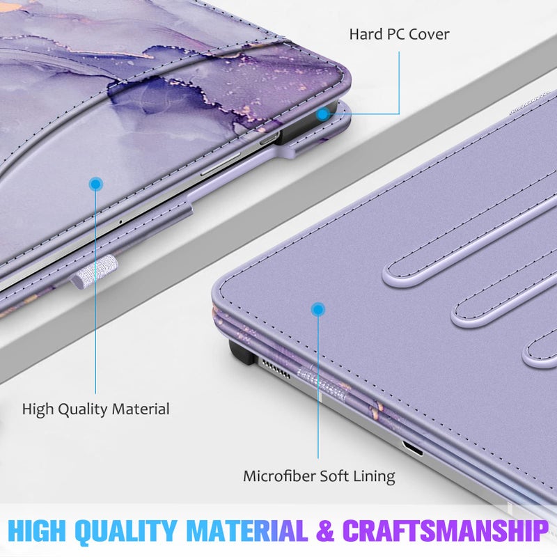 Fintie Case for Samsung Galaxy Tab S10+/ S9+/ S8+/ S7 FE/ S7+ 12.4 Inch, Multi-Angle Viewing Protective Cover with Pocket, Auto Sleep/Wake, Lilac Purple - Image 5