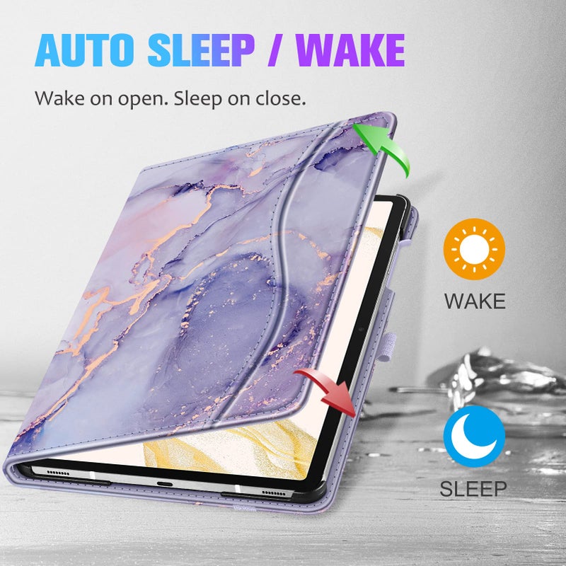 Fintie Case for Samsung Galaxy Tab S10+/ S9+/ S8+/ S7 FE/ S7+ 12.4 Inch, Multi-Angle Viewing Protective Cover with Pocket, Auto Sleep/Wake, Lilac Purple - Image 4
