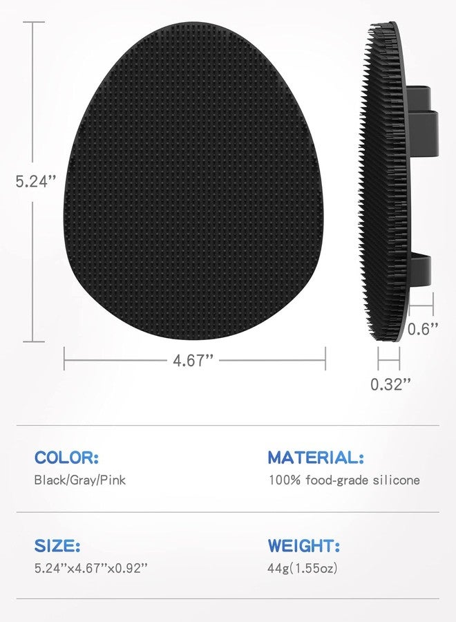 Highdas Miss Mouth's Silicone Back Scrubber(Thick Bristles) & Soft Bath Glove Set, Super-Exfoliating Body Scrubber & Super-Lathering Shower Body Brush Combination, With A Free Hook - Image 3