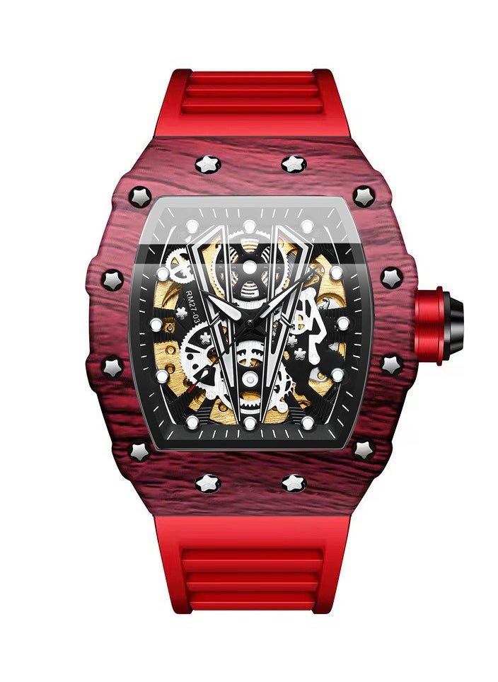 KUYING Fully Automatic Hollow Out Mechanical Fashion Men's Sports Watch 