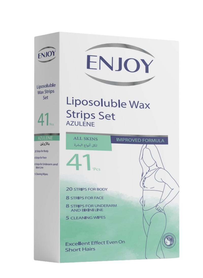 ENJOY - Enjoy Liposoluble Wax Strips Set Azulene For All Skins 41pcs - Image 1