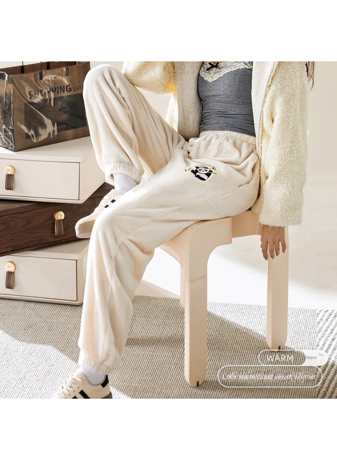 Top melon Lounge Fleece Pajama Pants】winter Women's Thickened Warm Long Pants, Wearable As Home Loungewear - Image 3