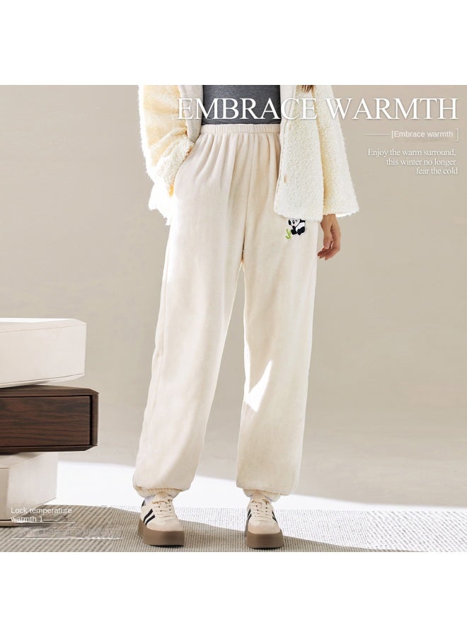 Top melon Lounge Fleece Pajama Pants】winter Women's Thickened Warm Long Pants, Wearable As Home Loungewear - Image 2