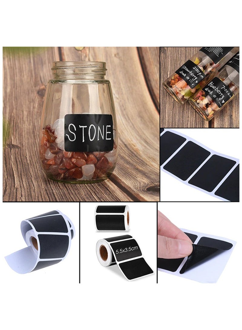 Wownect (Pack of 2) Chalkboard Label Stickers for Mason Jars, Spice Jars & Kitchen Containers + 500 Round 1 Inch Thank You Stickers for Packaging, Envelopes & Gift Boxes (Pack of 2) - Image 4