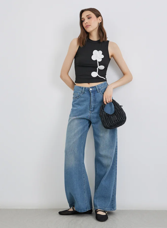 Take Two Take Two Flower Corsage Sleeveless Top