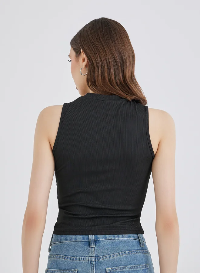 تايك تو Take Two Flower Corsage Sleeveless Top
