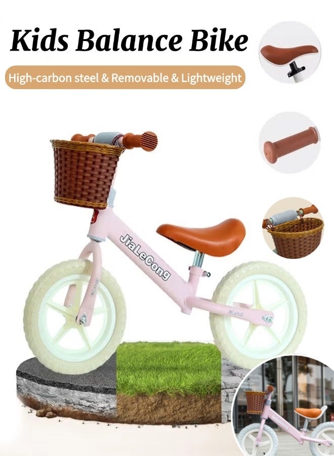 Kids Balance Bike, Kids Lightweight No Pedal Training Bicycle With Storage Box, Adjustable Seat and Handlebar, High-carbon Steel Frame Non Slip Wear Resistant Tires, For Children From 3-6 Years Old Toddler  - Image 1