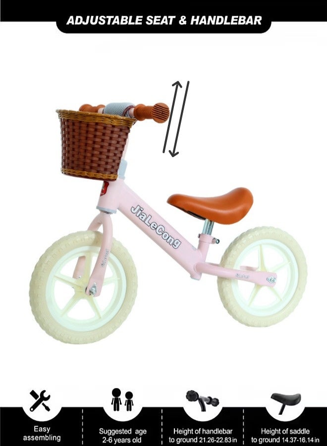 Kids Balance Bike, Kids Lightweight No Pedal Training Bicycle With Storage Box, Adjustable Seat and Handlebar, High-carbon Steel Frame Non Slip Wear Resistant Tires, For Children From 3-6 Years Old Toddler  - Image 4