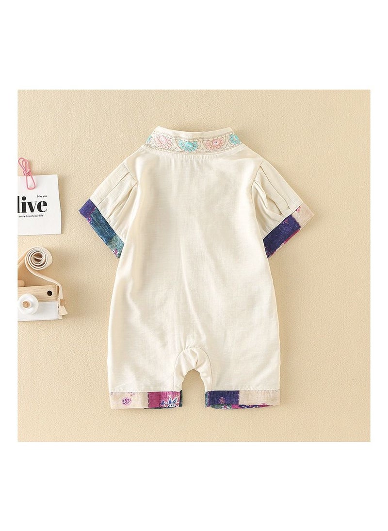 Loquat - Baby Summer Thin Chinoiserie Bodysuit - Image 1