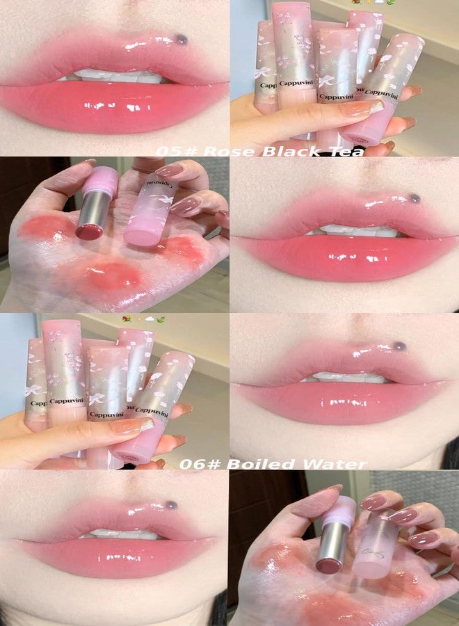 Cappuvini Flower Butterfly Secret Lip Balm | Ultra Glossy Finish | Lightweight Moisturizer for Dry Lips | Cute Floral Packaging with Peach, Grapefruit & Rose Tea Colors | Long Lasting Hydration & Lip Care | High Shine Glossy Texture | Perfect for Women Makeup & Special Occasions (03# Red Guava, 3.2g) - Image 5