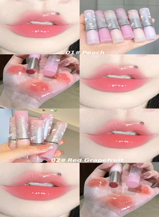 Cappuvini Flower Butterfly Secret Lip Balm | Ultra Glossy Finish | Lightweight Moisturizer for Dry Lips | Cute Floral Packaging with Peach, Grapefruit & Rose Tea Colors | Long Lasting Hydration & Lip Care | High Shine Glossy Texture | Perfect for Women Makeup & Special Occasions (03# Red Guava, 3.2g) - Image 3