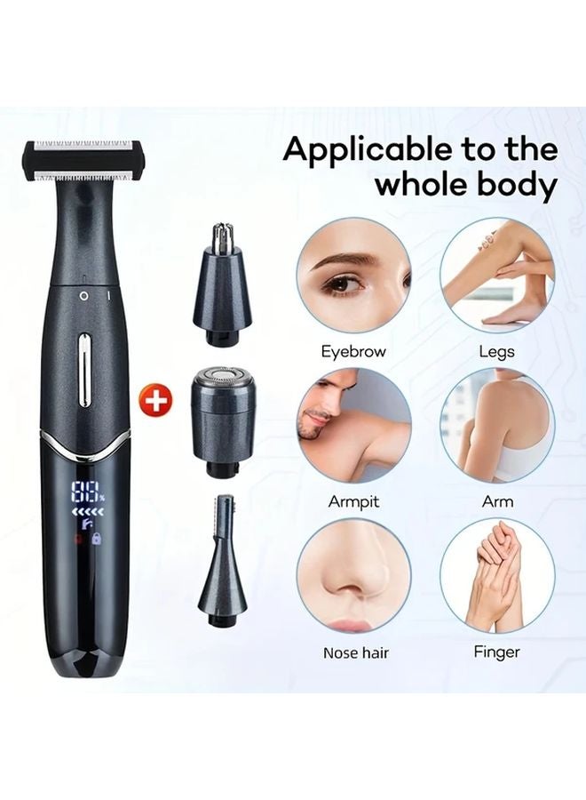 Black Multifunctional Hair Trimmer For Pubic Armpit Ear Nose Eyebrow Portable Gift - Image 2