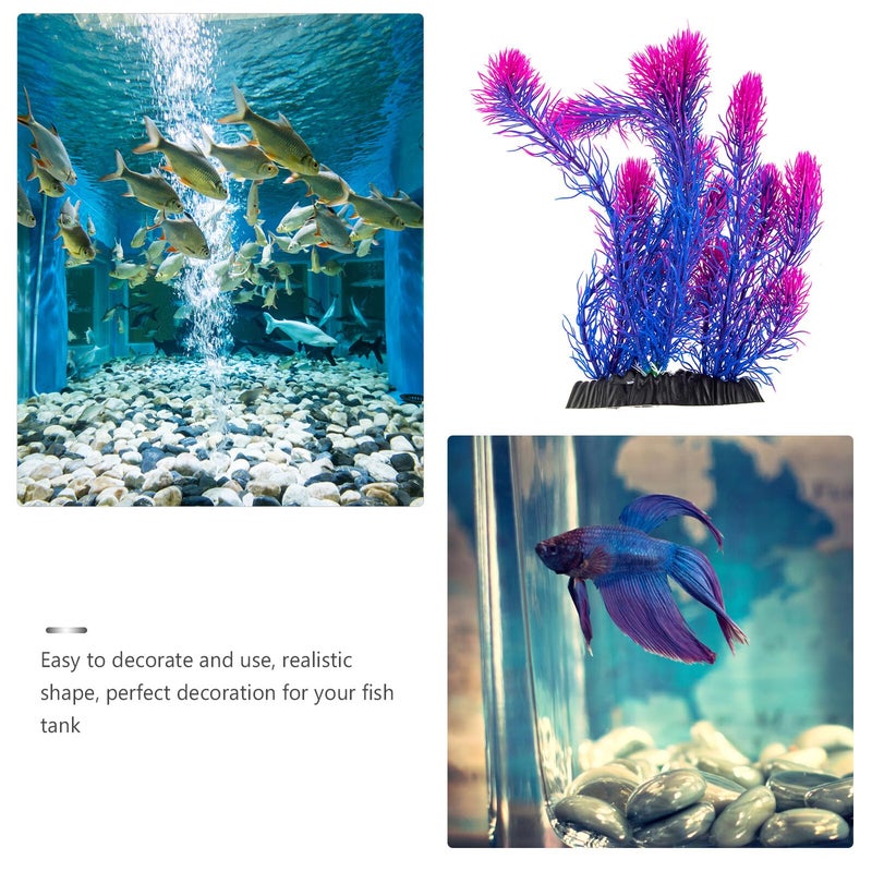 Purple Artificial Aquatic Plants Realistic Underwater Grass for Fish Tank Aquarium Decoration - Image 4