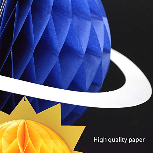KALEFO 9PCS Outer Space Decor Solar System Hanging Decorations Astonaut Galaxy Planets Honeycomb Space Birthday The Milky Way Party Decor Ceiling Ornaments - Image 3