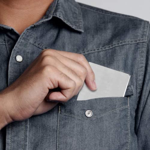 Giftana Stainless Steel Card Holder for Men & Women, Visiting Credit Card Holder, Stainless Steel Pocket Business Card Case Holder, Diwali Corporate Gifts (Silver) - Image 3