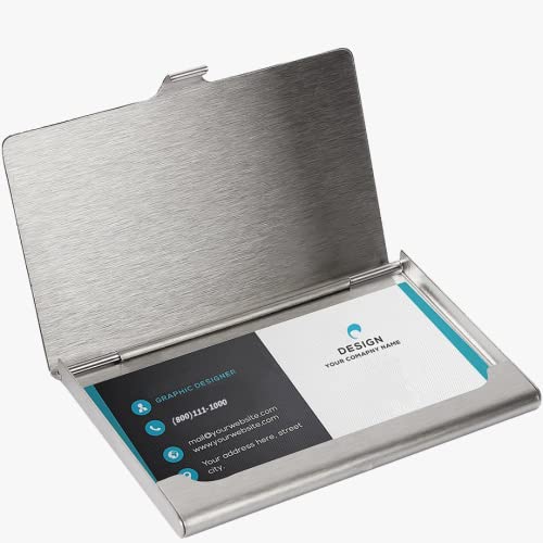 Giftana Stainless Steel Card Holder for Men & Women, Visiting Credit Card Holder, Stainless Steel Pocket Business Card Case Holder, Diwali Corporate Gifts (Silver) - Image 5