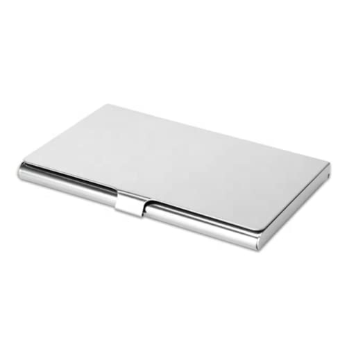 Giftana Stainless Steel Card Holder for Men & Women, Visiting Credit Card Holder, Stainless Steel Pocket Business Card Case Holder, Diwali Corporate Gifts (Silver) - Image 1