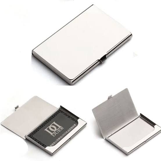 Giftana Stainless Steel Card Holder for Men & Women, Visiting Credit Card Holder, Stainless Steel Pocket Business Card Case Holder, Diwali Corporate Gifts (Silver) - Image 4
