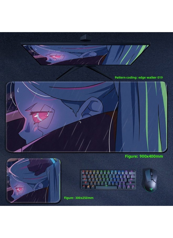 Generic - Cyberpunk Edge Walker Mouse Pad Computer Desktop Pad Lucy Edge Runner Cyberpunk 2077 Surrounding-Color:900x400x3mm-Pattern:Edge Walker 019 - Image 1