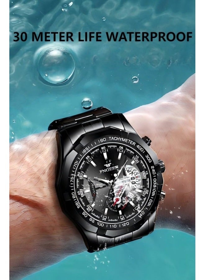 FNGEEN Watch For Men,Quartz Business Watches Men'S Wrist Watches Waterproof Watches For Men Digital Simple Elegant Watches - Image 4
