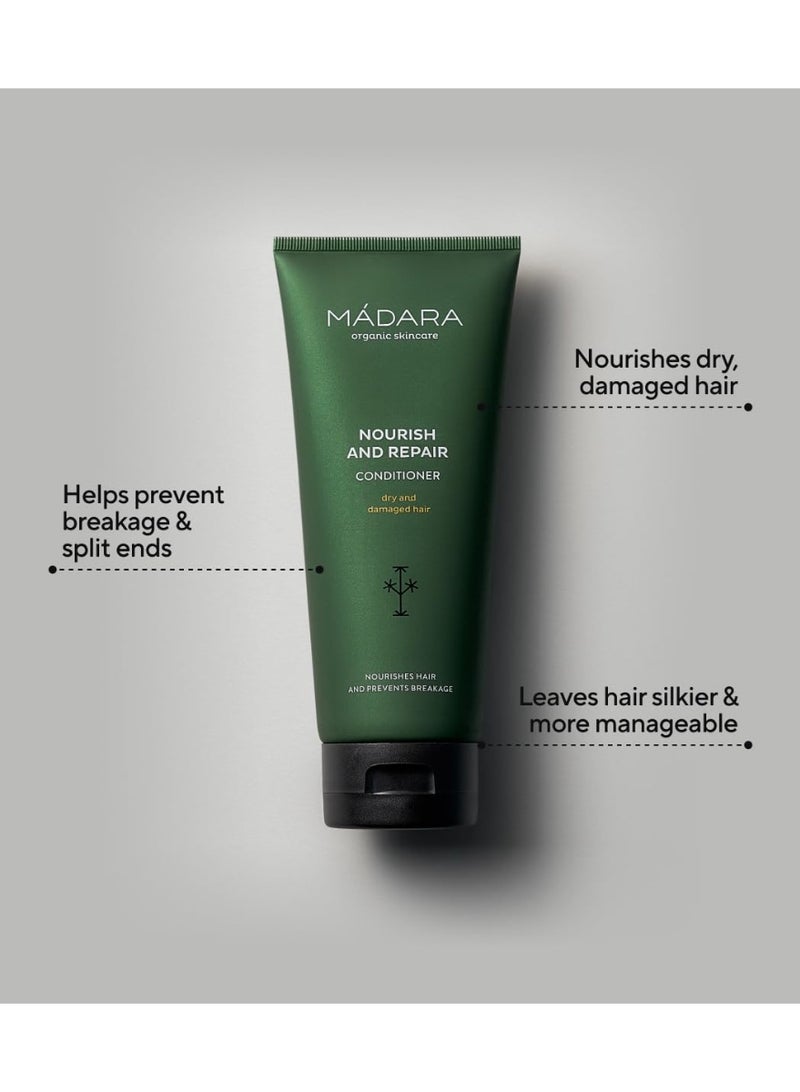 MÁDARA Organic Skin Care Nourish and Repair Conditioner - 200 ml | Enriched with Quince and Nettle Extracts | For Dry, Brittle, and Dull Hair | Cruelty-Free and Vegan - Image 2