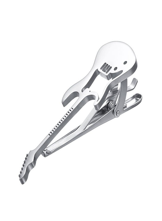 Yoursfs Silver Bass Tie Clips for Men Unique Music Tie Clips Funny Guitar Tie Clip Accessories for Weddings Business Meetings Birthday - Image 4
