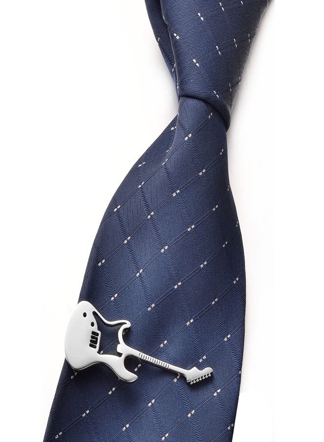 Yoursfs Silver Bass Tie Clips for Men Unique Music Tie Clips Funny Guitar Tie Clip Accessories for Weddings Business Meetings Birthday - Image 3
