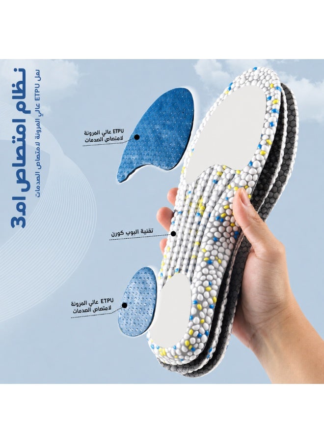 KINGMAZI Shoe insoles cut-to-fit, anti-odor, breathable and moisture-wicking, high elasticity, shock-absorbing pad, comfortable massage for feet, non-slip – suitable for men and women. - Image 2