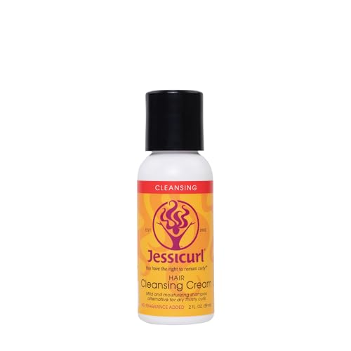 Jessicurl Hair Cleansing Cream No Fragrance 2 Fl oz Moisturizing Shampoo for Curly Hair Sulfate Free Shampoo for Dry Hair