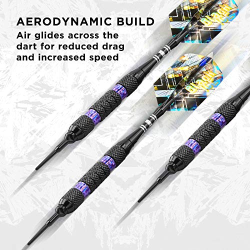 Viper Black Ice Soft Tip Darts with Purple Rings, 16 Grams - Image 3