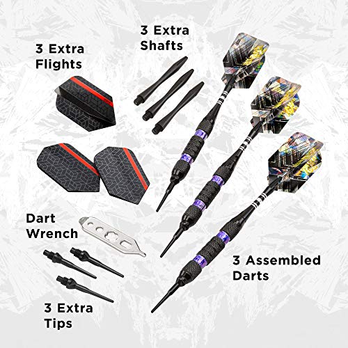 Viper Black Ice Soft Tip Darts with Purple Rings, 16 Grams - Image 4