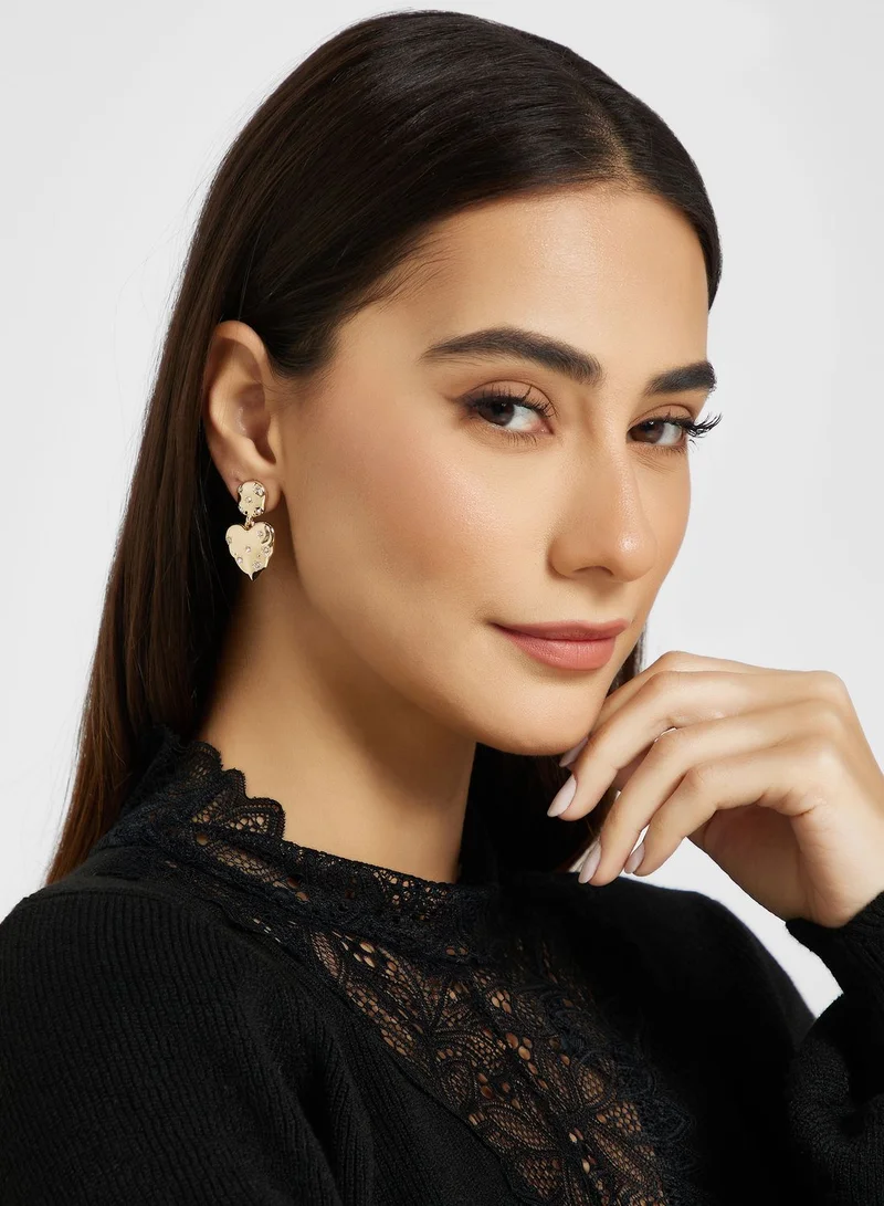 Ginger Heart Drop Earrings