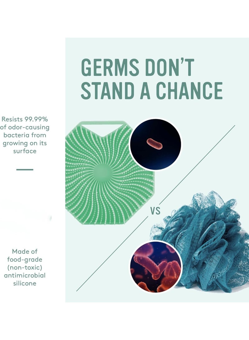 Excefore Antimicrobial Silicone Body Scrubber for Sensitive Skin, Eco-Friendly, Lathers Well, and Charcoal-Infused for a Deep Clean,Get Softer, Healthier Skin - Image 3