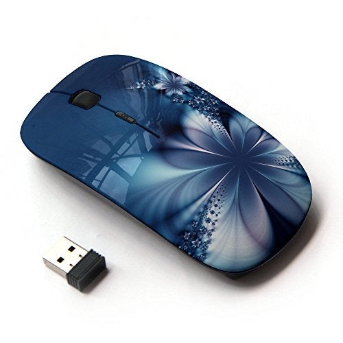 KOOLmouse [ Optical 2.4G Wireless Mouse [ Floral Petal Ice Flowers Blurry Blue ] - Image 1
