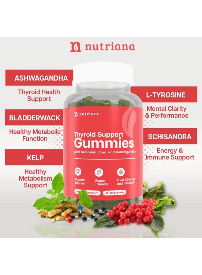 Nutriana Thyroid Support Gummies - Selenium Supplement & Iodine Supplements for Thyroid Support - Energy Booster for Women and Men - Hypothyroidism Supplements with Metabolism Support - Image 2