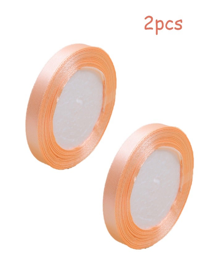 Generic Multipurpose Satin Ribbon Roll Champagne,Gift Packaging,Decoration,2pcs  - Image 1