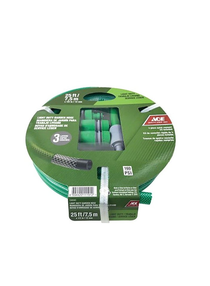 ACE Quick Connect Garden Hose Green 25 Feet