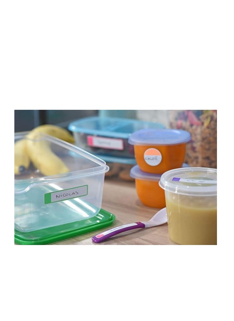 AVERY - Self Laminating Labels, waterproof name labels, lunchbox labels, water bottle labels, school labels, 86 x 17 mm, 24 Labels Per Pack, Neon Colours - Image 1