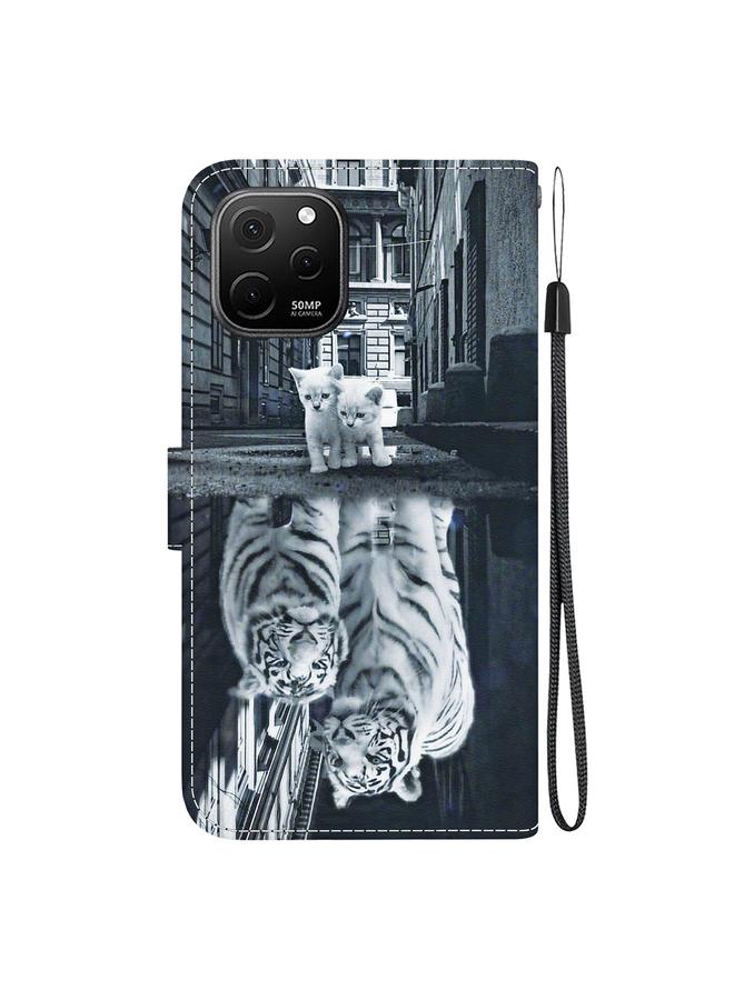 اس-توب جراب لهاتف Huawei nova Y61 / Enjoy 50z جراب هاتف جلدي برسومات ملونة وملمس كريستالي - Image 3