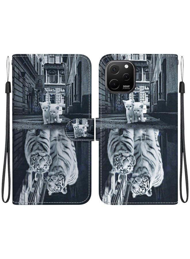 اس-توب جراب لهاتف Huawei nova Y61 / Enjoy 50z جراب هاتف جلدي برسومات ملونة وملمس كريستالي - Image 1