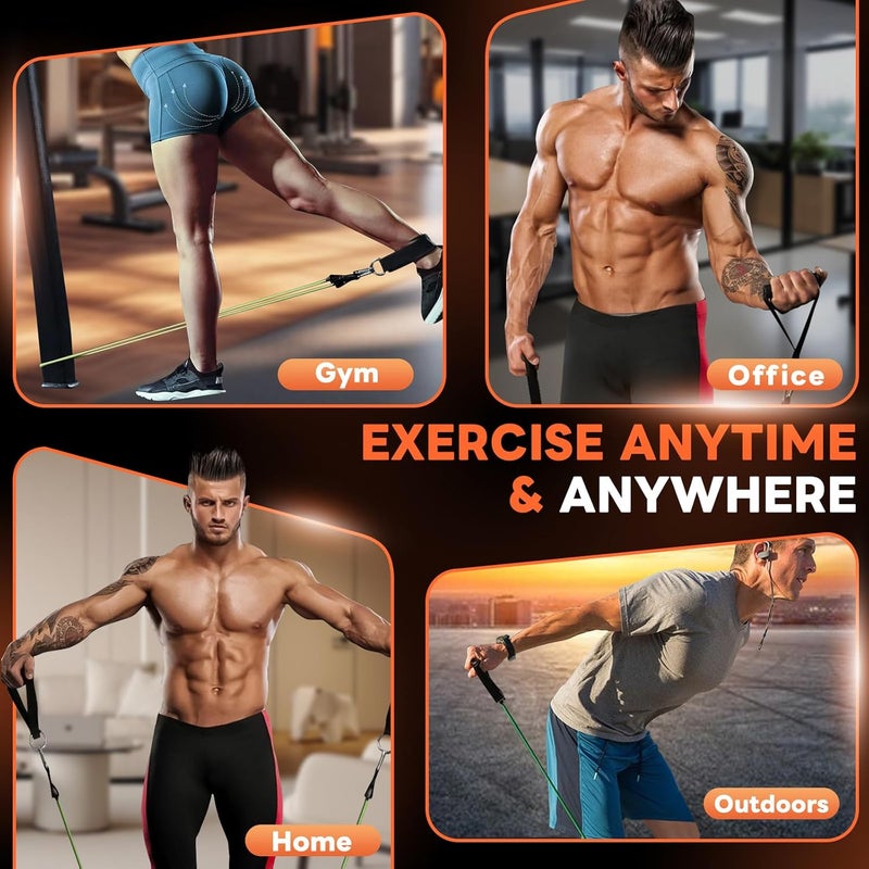 Hahamiya 16 Piece Exercise Bands Set with Door Anchors - Natural Latex Resistance Bands for Home Fitness - Image 5