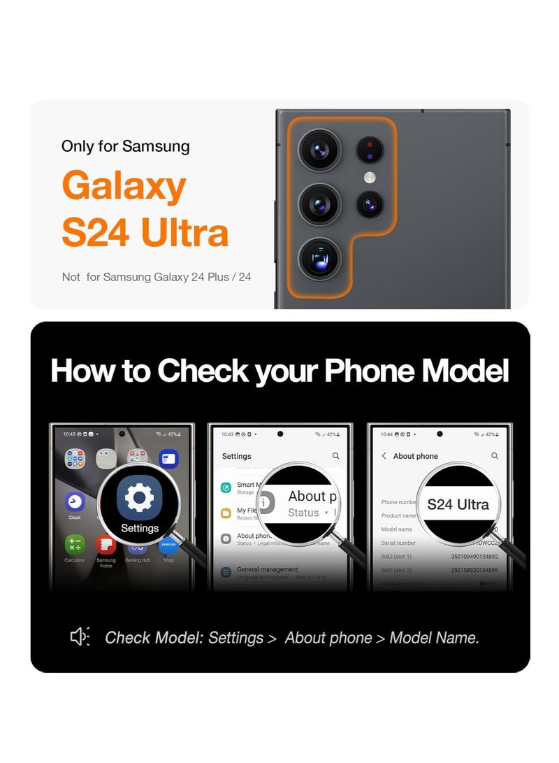 Samsung Galaxy S24 Ultra Case Cover Magnetic Car Mount Kickstand Holder Case with Vertical & Horizontal Hand Strap Case for Samsung Galaxy S24 Ultra 6.8-inch - Image 2